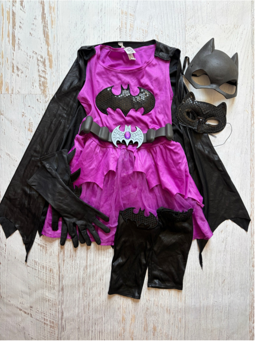 Girls DC Superhero Costume One Size Purple Black